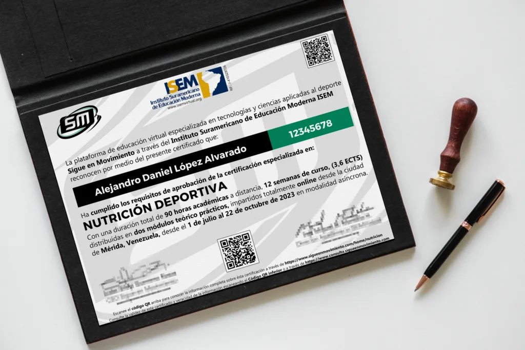 Certificación en nutrición deportiva